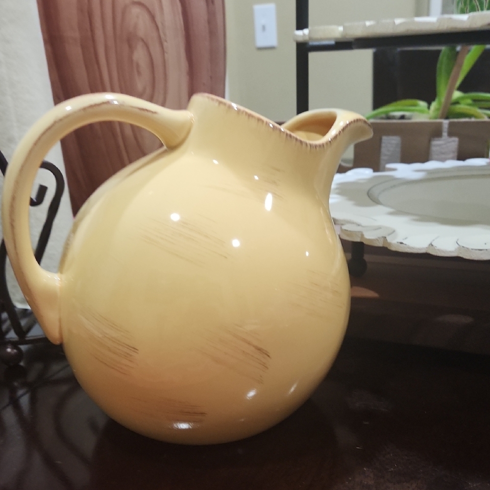 Tag Yellow Ceramic Pitcher